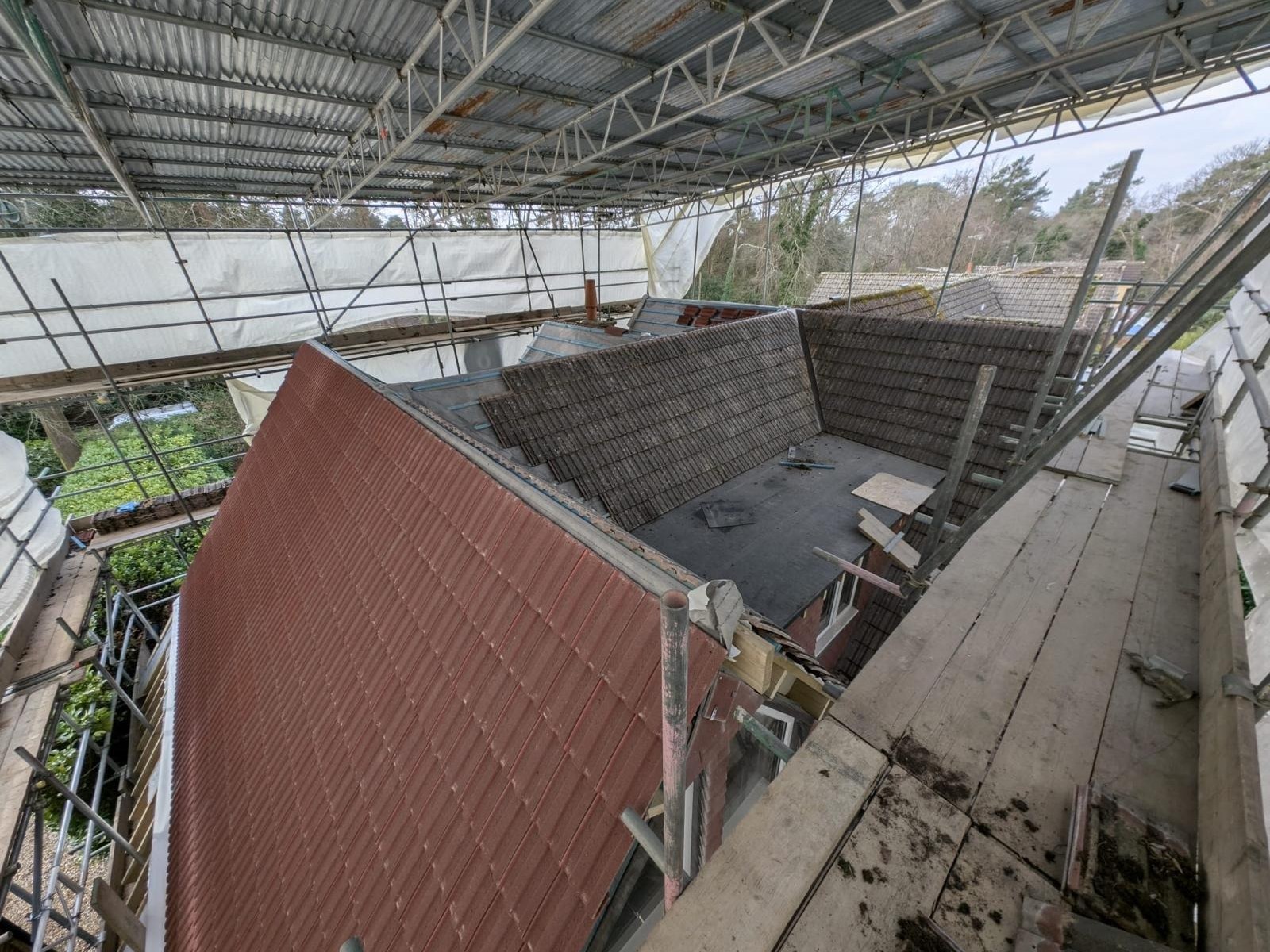 Pitched roof installation in progress by Harding & Co. Roofing Specialists in London and the South East — project 50