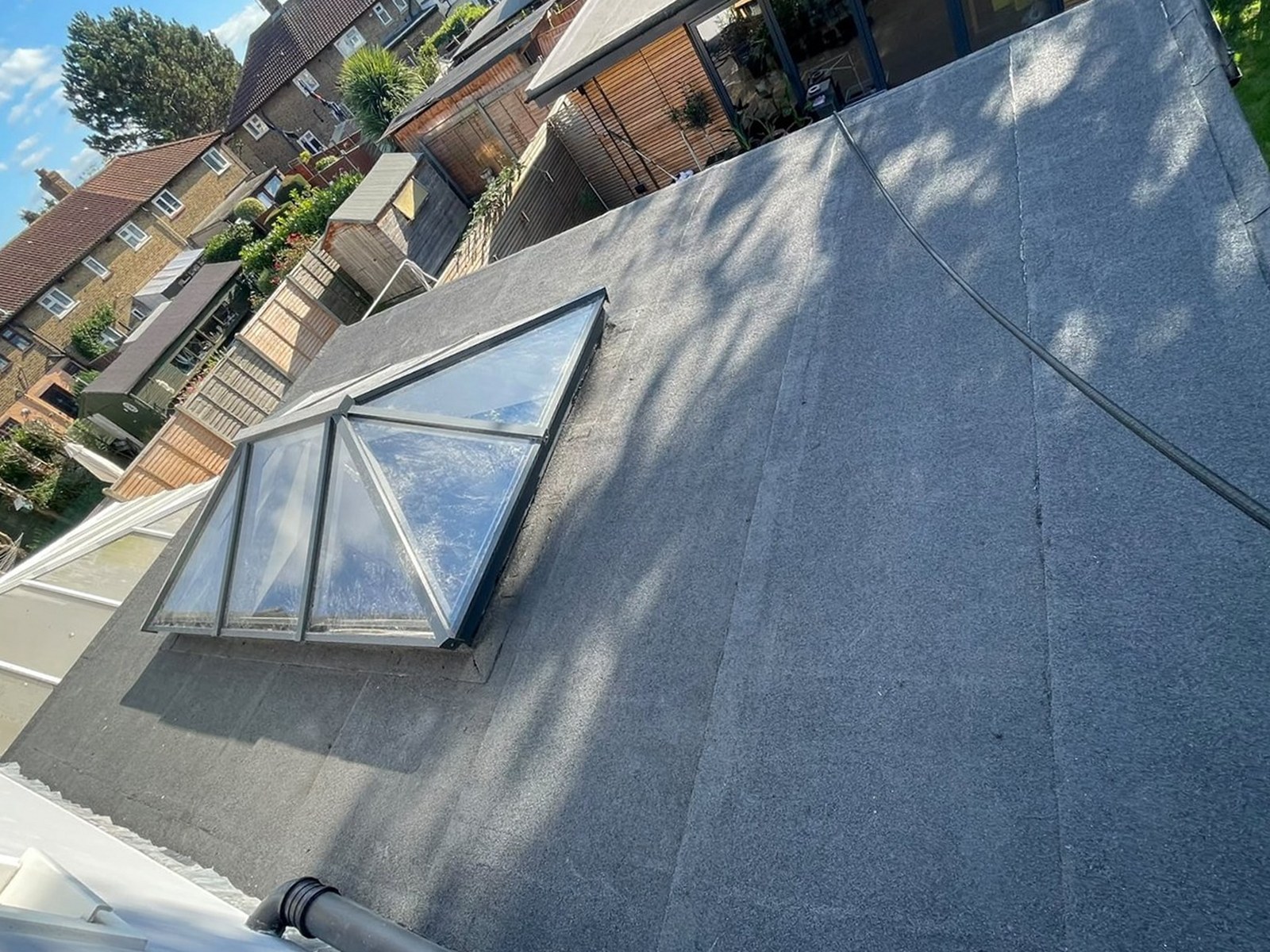 Completed torch-on felt flat roof by Harding & Co. Roofing Specialists in London and the South East — project 5